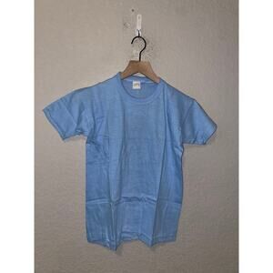 Youth Sportswear Blue Blank Short Sleeve Shirt Tee Children XL 18